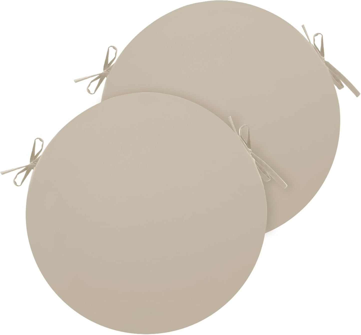 Outdoor Bistro Chair Cushions Set of 2, 15" D x 3" H Round Chair Cushions Waterproof and Fade Resistant Chair Cushion Pads with Non-Slip Ties and Removable Covers for Garden, Navy Blue