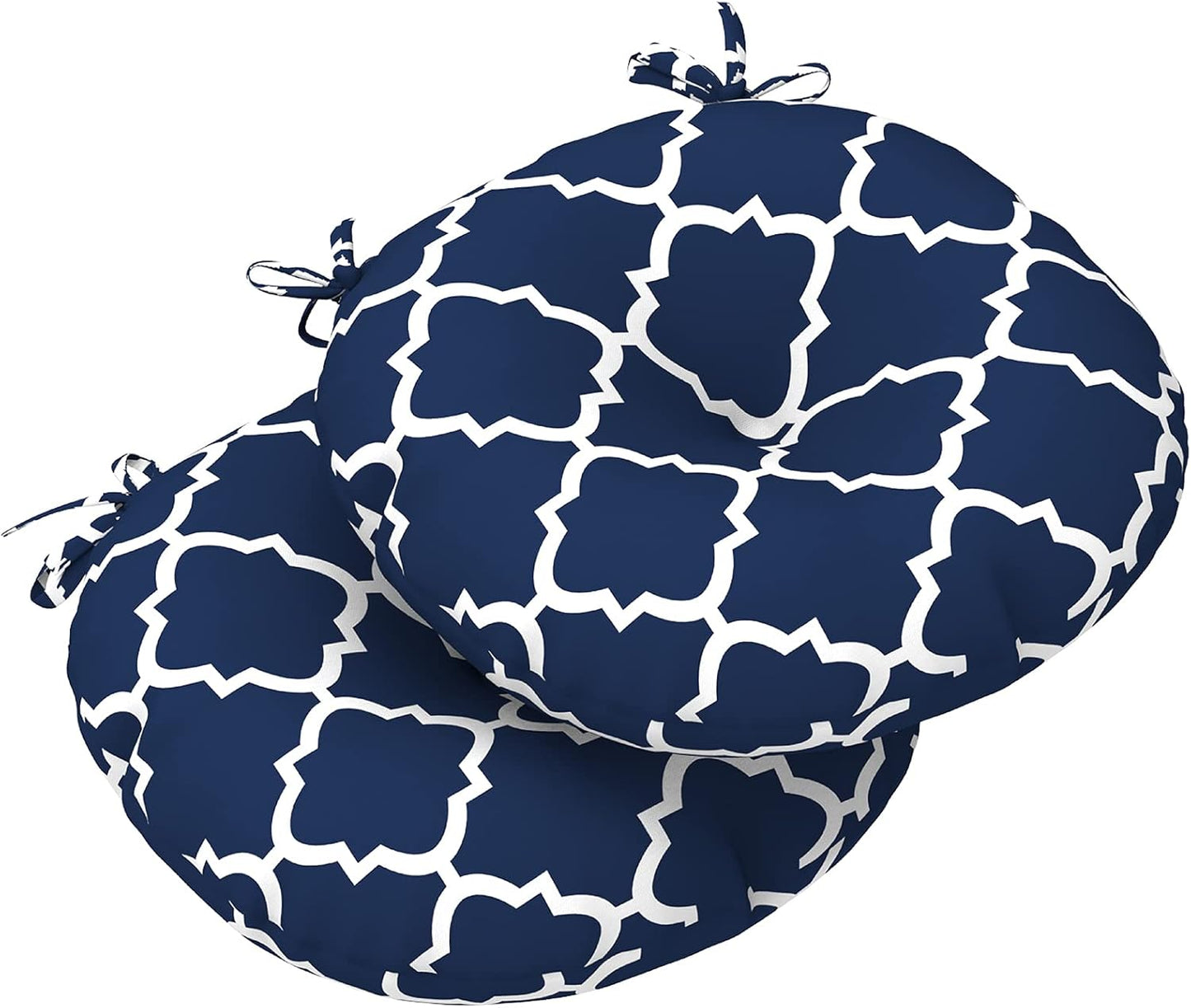 LVTXIII Outdoor All Weather Bistro Seat Cushions, Comfortable Fluffy Tufted Patio Chair Cushions Round 15"x15"x4" Set of 2 for Home Garden Furniture, Paisley Ummi Multi