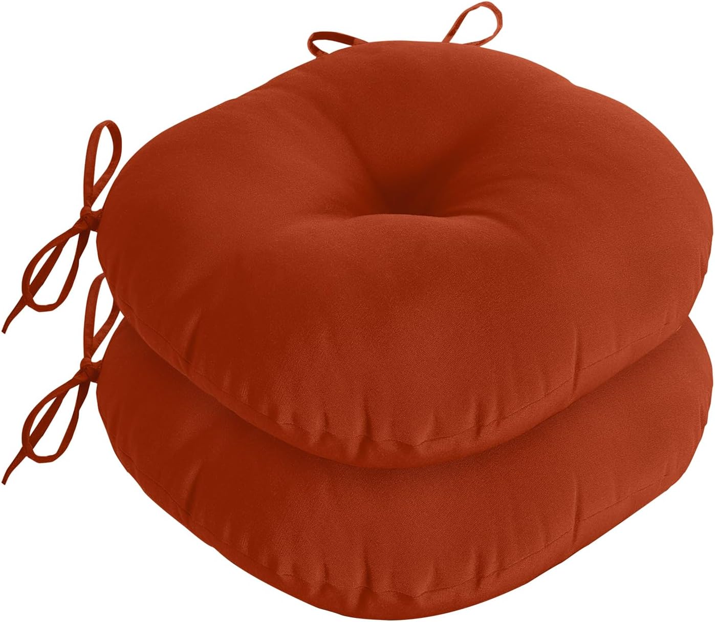 downluxe Bistro Chair Cushions for Patio Furniture, Water-Resistant Round Outdoor Chair Cushions Set of 4 with Non-Slip Ties, 15" x 15", Yellow