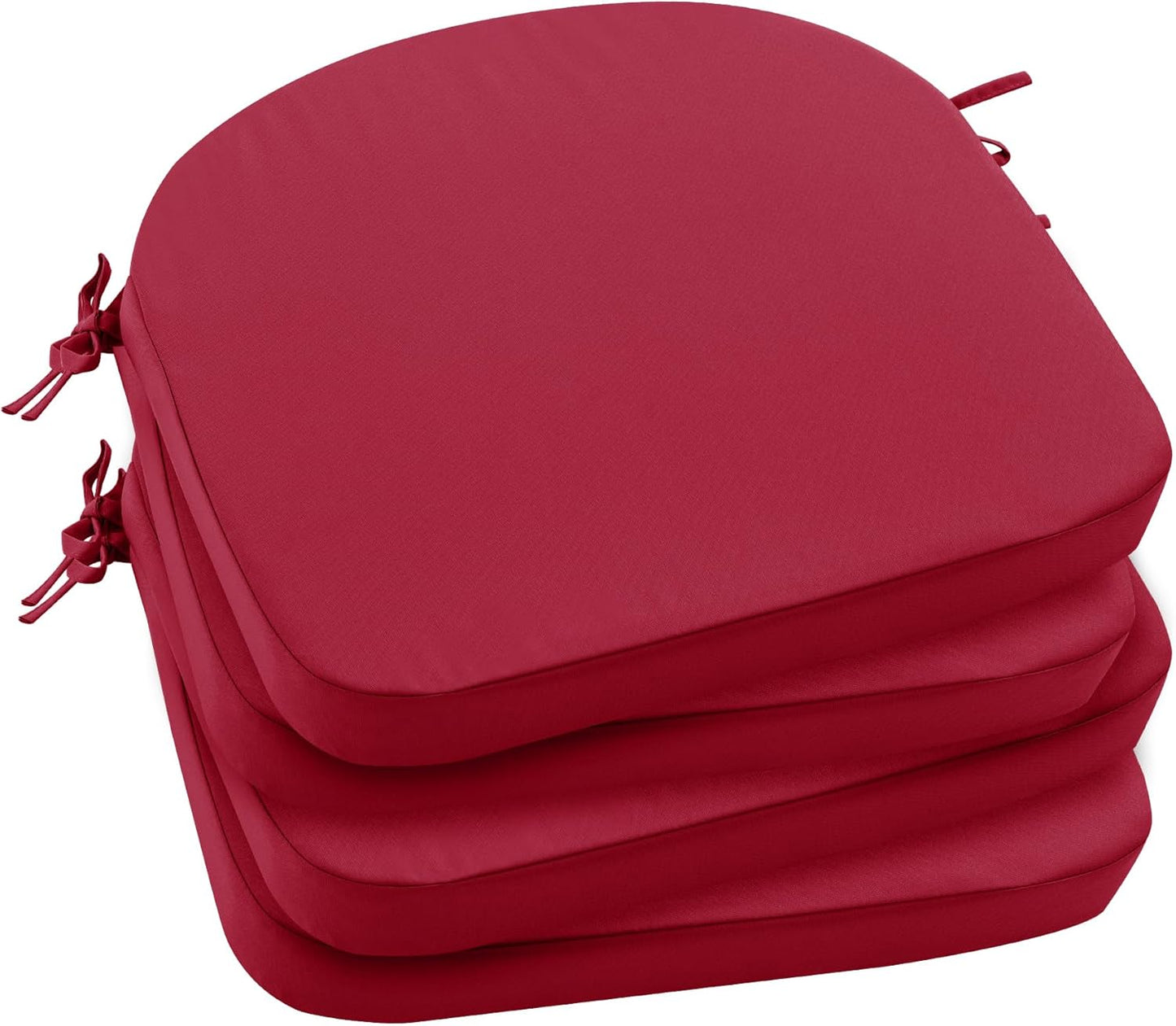 Outdoor Bistro Chair Cushions Set of 2, 15" D x 3" H Round Chair Cushions Waterproof and Fade Resistant Chair Cushion Pads with Non-Slip Ties and Removable Covers for Garden, Navy Blue