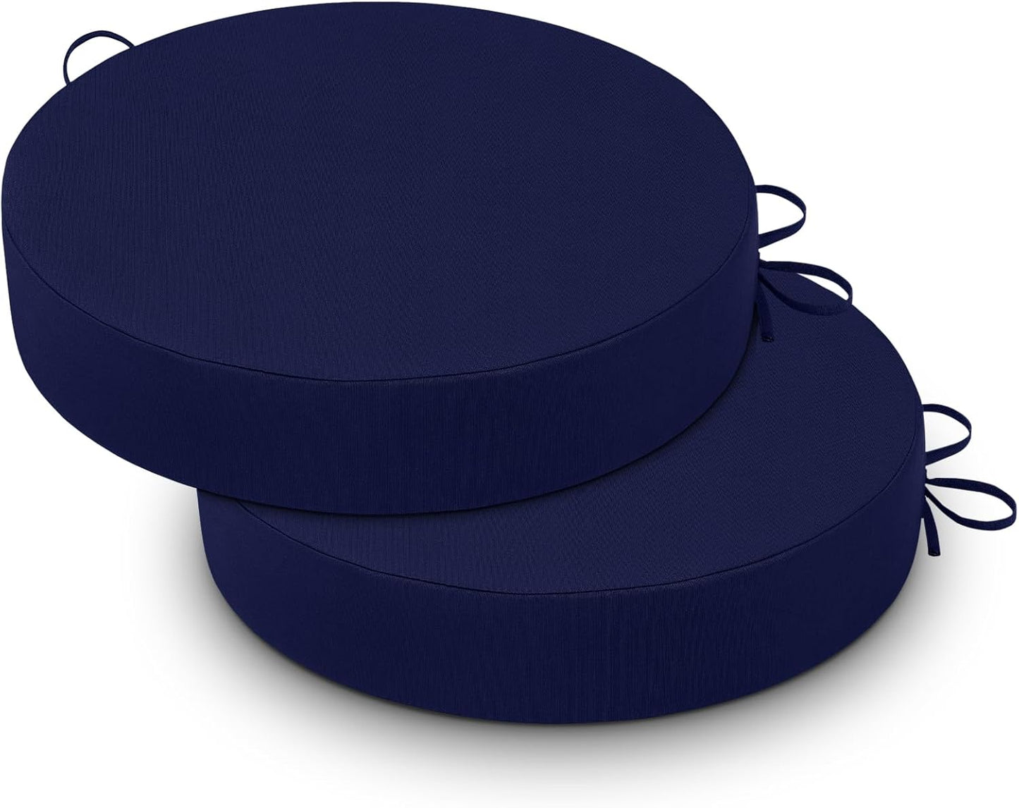 Cozyide Waterproof Outdoor Bistro Chair Cushions with Non-Slip Ties, Thickened Round Outdoor Cushions with Removable Covers, 4 Pack, 15"x15"x3", Black