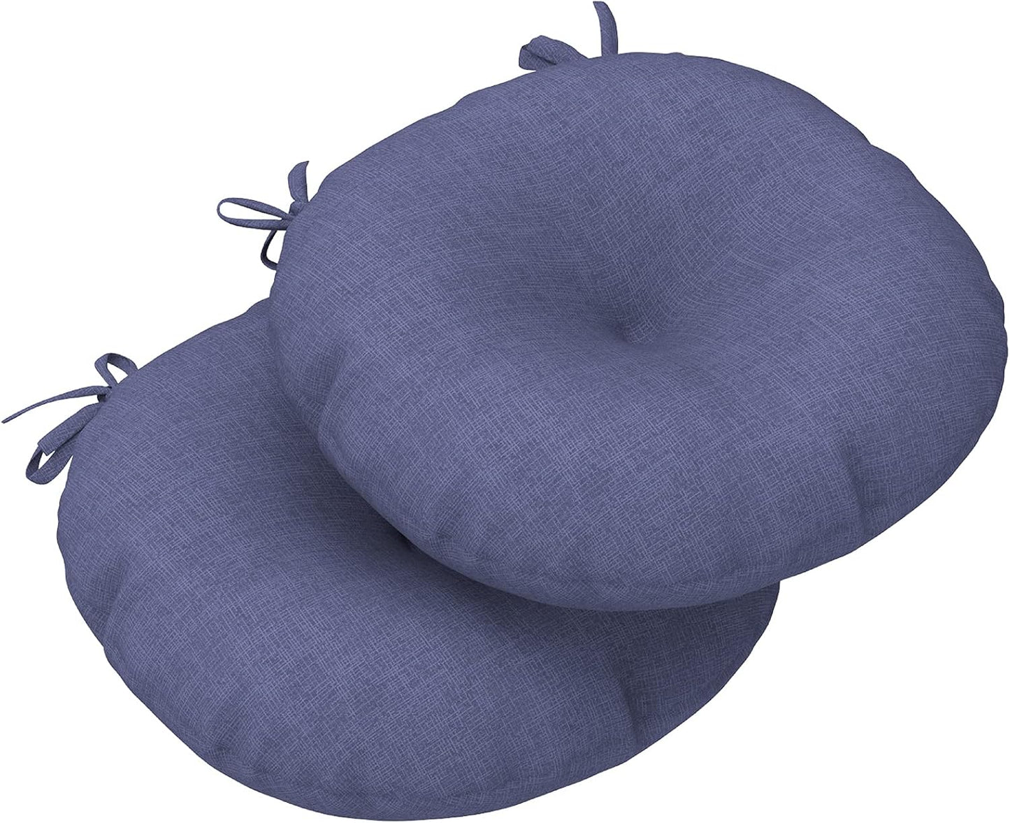 LVTXIII Outdoor All Weather Bistro Seat Cushions, Comfortable Fluffy Tufted Patio Chair Cushions Round 15”x15”x4” Set of 2 for Home Garden Furniture, Paisley Blue