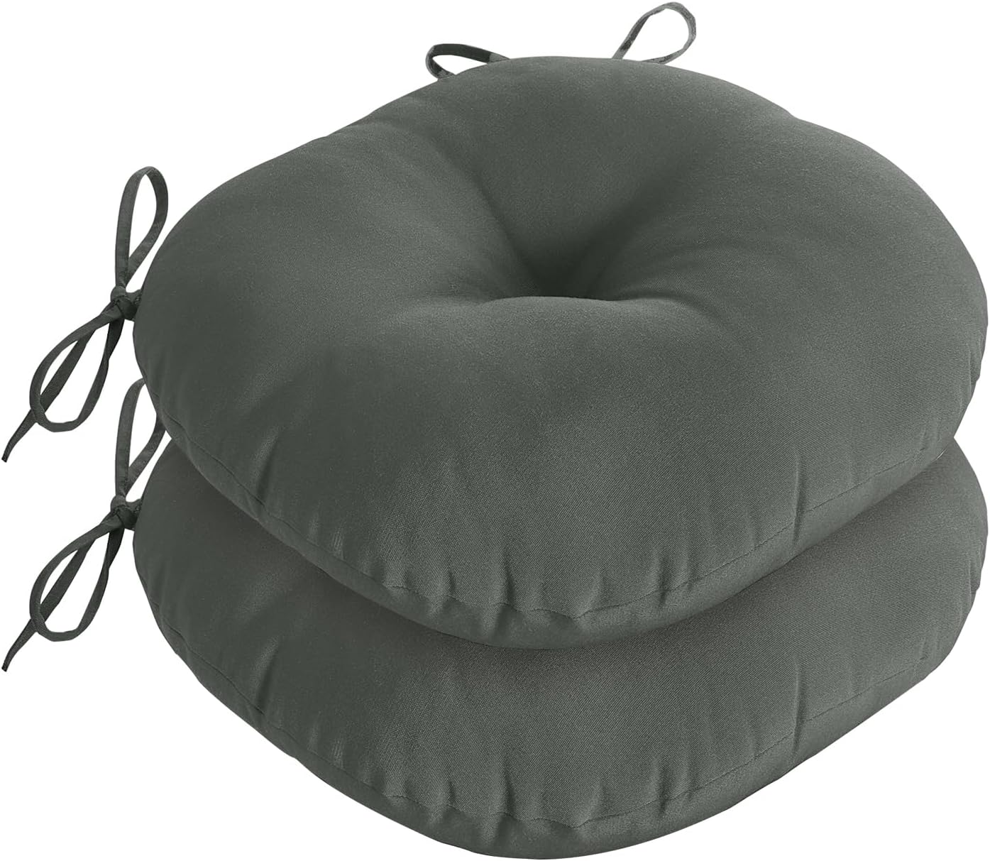 downluxe Bistro Chair Cushions for Patio Furniture, Water-Resistant Round Outdoor Chair Cushions Set of 4 with Non-Slip Ties, 15" x 15", Yellow