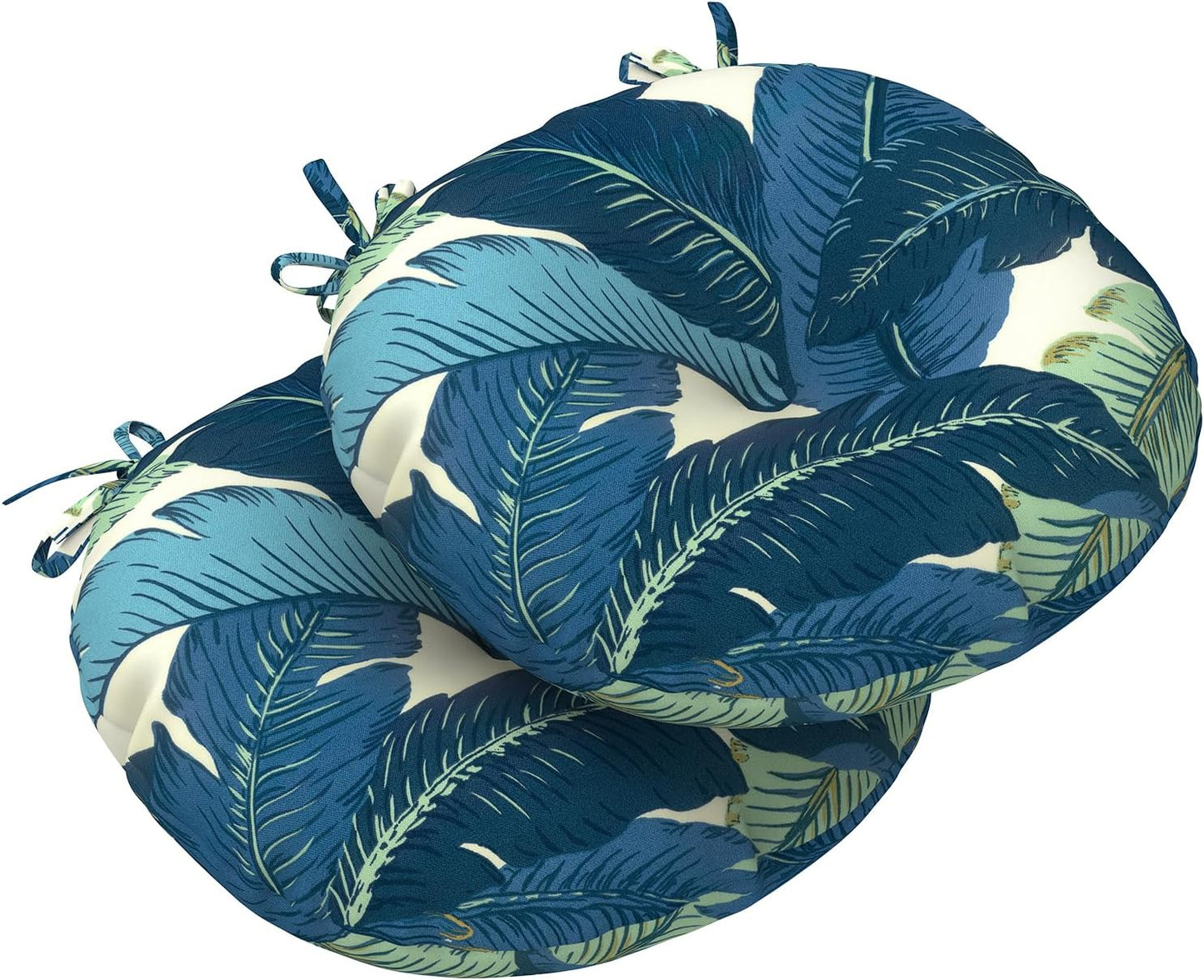 LVTXIII Outdoor All Weather Bistro Seat Cushions, Comfortable Fluffy Tufted Patio Chair Cushions Round 15"x15"x4" Set of 2 for Home Garden Furniture, Paisley Ummi Multi