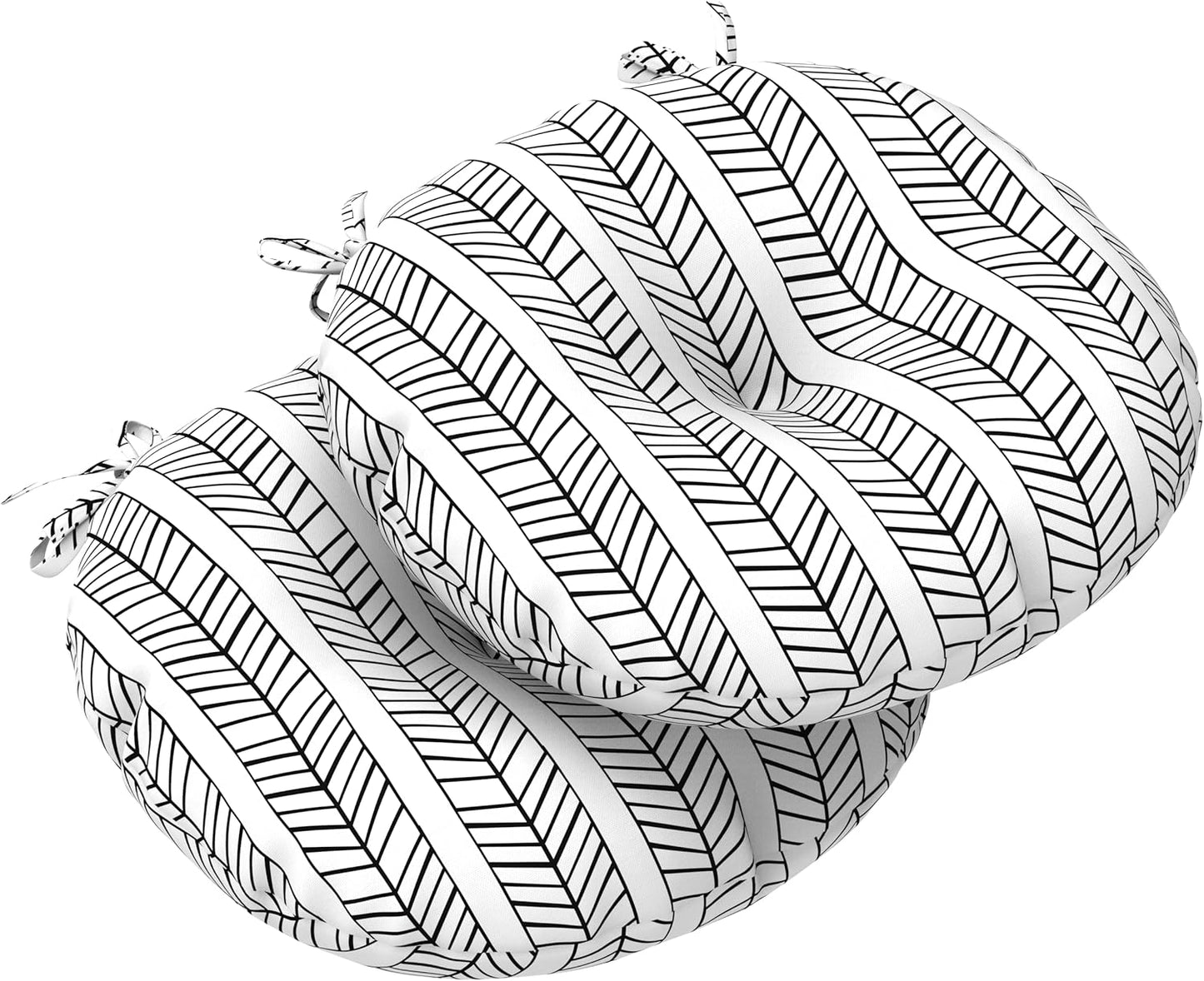 LVTXIII Outdoor All Weather Bistro Seat Cushions, Comfortable Fluffy Tufted Patio Chair Cushions Round 15"x15"x4" Set of 2 for Home Garden Furniture, Paisley Ummi Multi